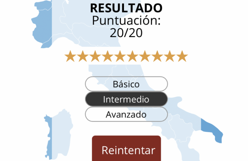 Juego sobre los vinos de Italia